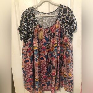 NWT Natural Life Floral Multicolor Women's Dress/Tunic
